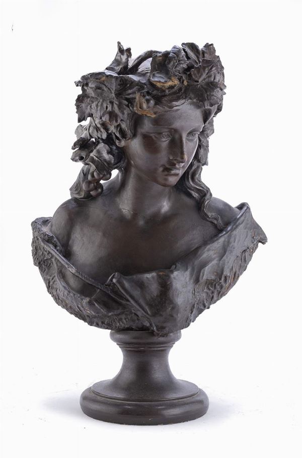 BUSTO DI BACCANTE IN TERRACOTTA