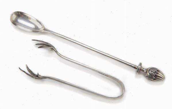 PINZETTA E CUCCHIAINO IN ARGENTO, REGNO UNITO