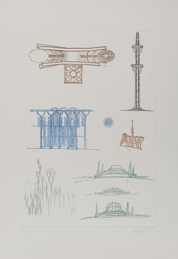 QUATTRO LITOGRAFIE DI PAOLO PORTOGHESI