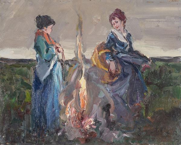 DIPINTO DONNE PRESSO UN FAL&#210;