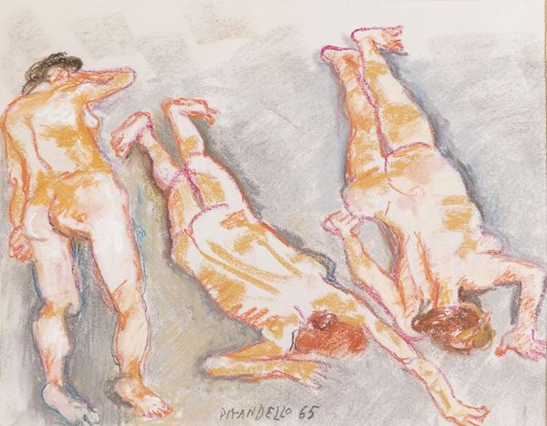 PASTELLO BAGNANTI DI FAUSTO PIRANDELLO