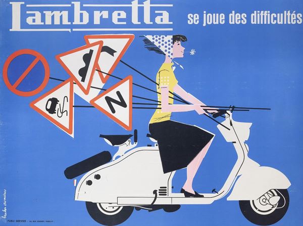MANIFESTO PUBBLICITARIO DELLA LAMBRETTA, ANNI &#39;70