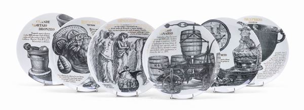 SEI PIATTI FORNASETTI ANNI &#39;70