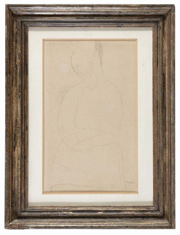 DISEGNO DONNA SEDUTA DI AMEDEO MODIGLIANI