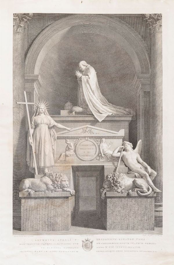 INCISIONE CLEMENTE XIII DI RAFFAELE MORGHEN