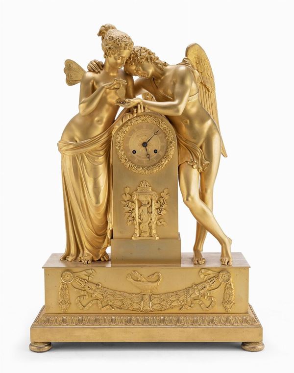 OROLOGIO DA TAVOLO IN BRONZO DORATO, FRANCIA