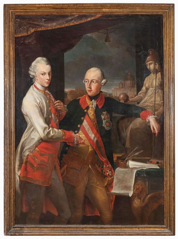 BOTTEGA DI POMPEO BATONI GIUSEPPE II D&#39;ASBURGO E LEOPOLDO