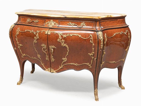 COMMODE IN RADICA DI TUJA, FRANCIA STILE LUIGI XV