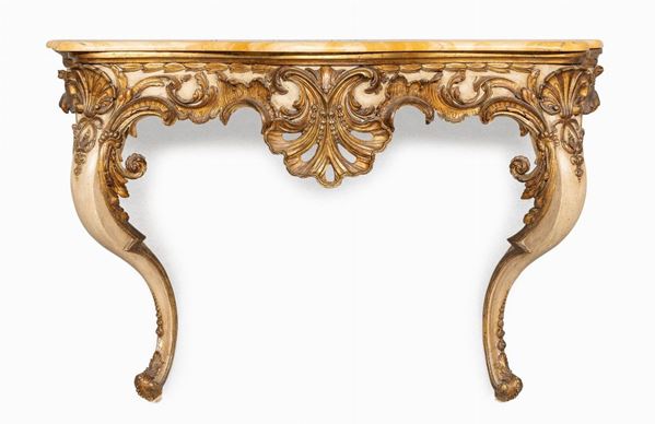 CONSOLE LACCATA, NAPOLI O FRANCIA XVIII SECOLO