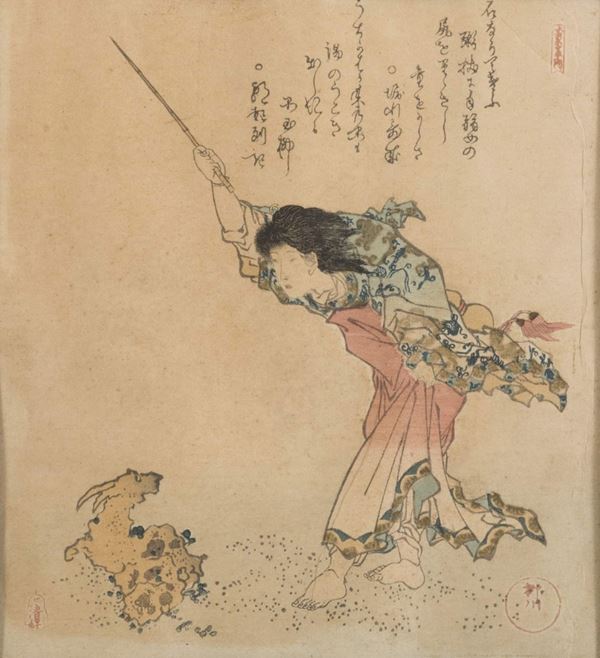 RIPRODUZIONE DI XILOGRAFIA DI SEGUACE DI YANAGAWA SHIGENOBU