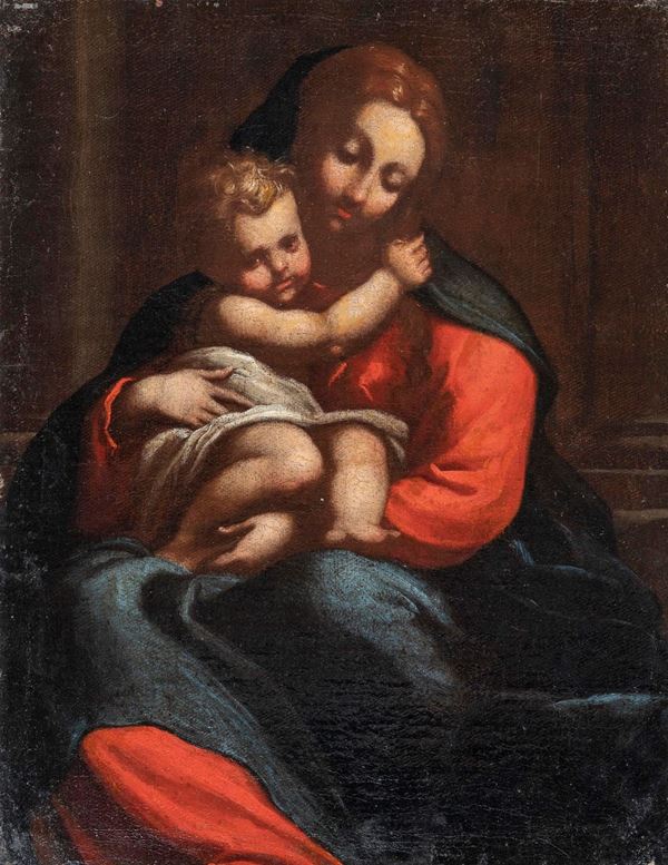 DIPINTO MADONNA CON IL BAMBINO DA CORREGGIO