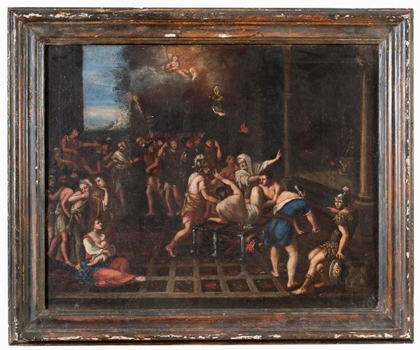 DIPINTO EMILIANO IL MARTIRIO DI SAN LORENZO