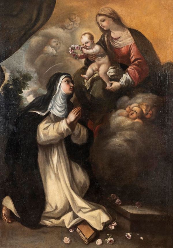 VERGINE E SANTA ROSA DA LIMA AMBITO DI LUCA GIORDANO
