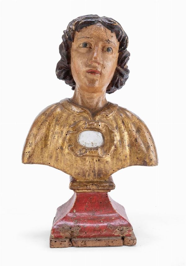 BUSTO RELIQUIARIO, ITALIA CENTRALE XVII SECOLO