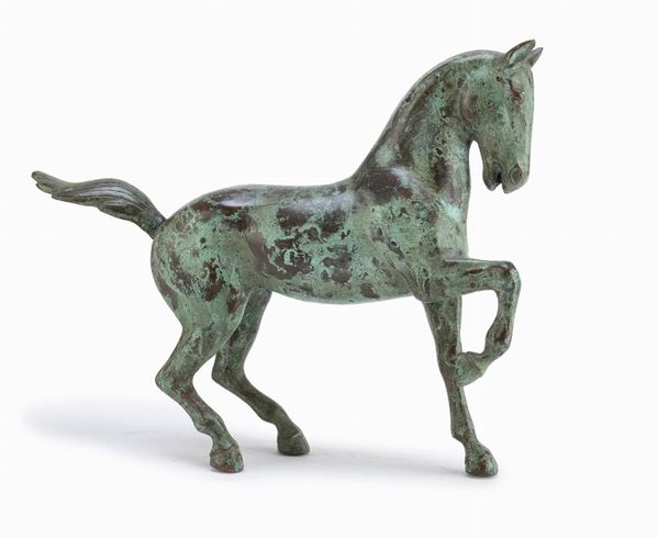CAVALLO IN BRONZO, STILE ARCHEOLOGICO