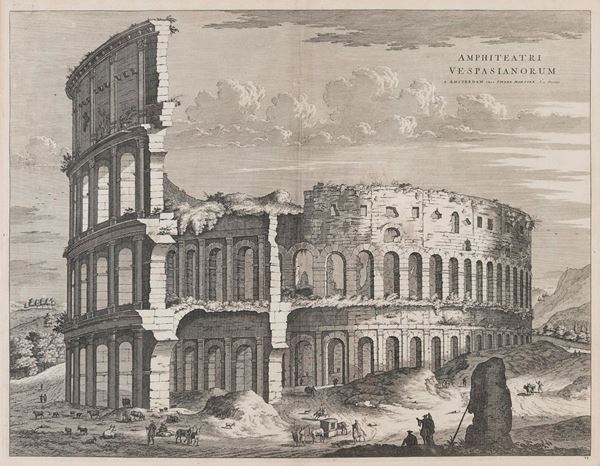INCISIONE COLOSSEO DI PIERRE MORTIER