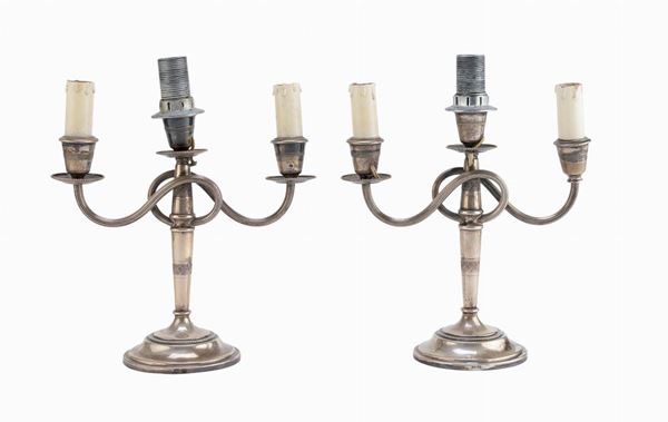 COPPIA DI CANDELABRI, PUNZONE FIRENZE