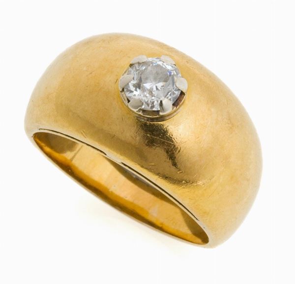 ANELLO  A FASCIA CON BRILLANTE