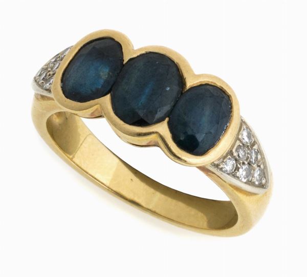 ANELLO CON ZAFFIRI E BRILLANTI