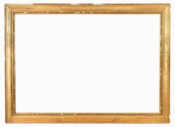 GRANDE CORNICE IN LEGNO DORATO