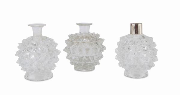 TRE BOTTIGLIE MURANO MANIFATTURA BAROVIER TOSO 1920/1930