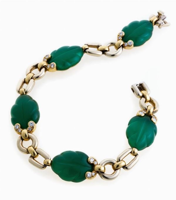 BRACCIALE CARTIER CON BRILLANTI E GIADA