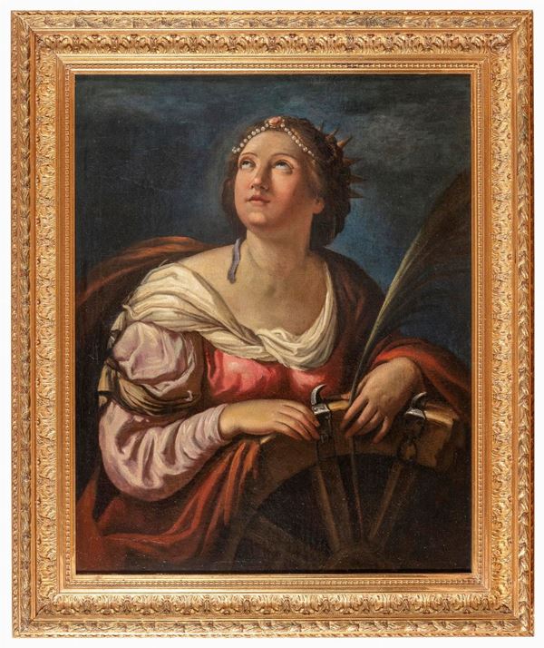 SANTA CATERINA D&#39;ALESSANDRIA DI PITTORE BOLOGNESE DEL SEICENTO