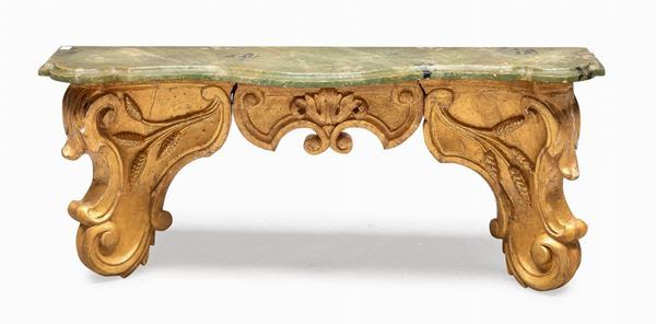 MENSOLA IN LEGNO DORATO E LACCATO