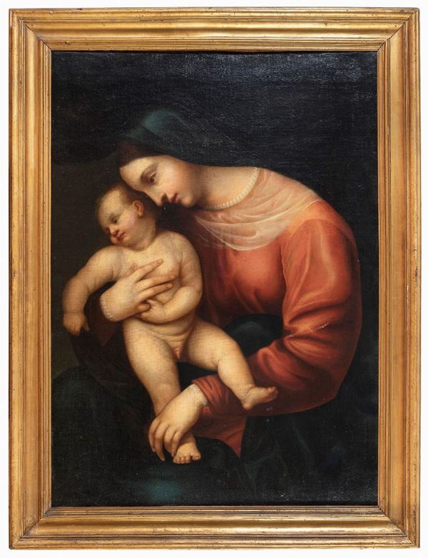 DIPINTO VERGINE COL BAMBINO DI ANTONIO CAVALLUCCI