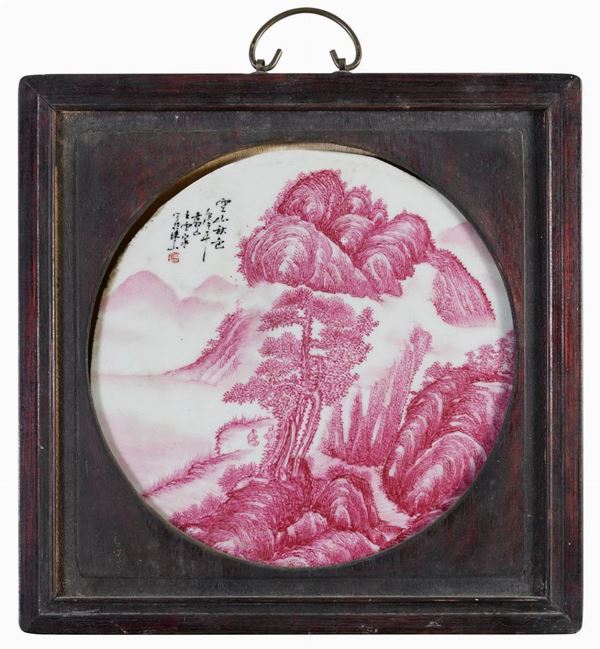 PLACCA IN PORCELLANA, CINA