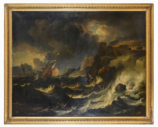 DIPINTO MARE IN TEMPESTA ATTRIBUITO A PIETER MULIER