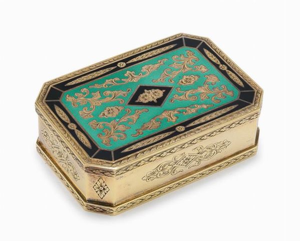 COFANETTO IN ARGENTO E SMALTI, FIRENZE SALIMBENI