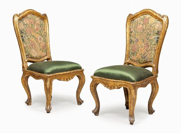 COPPIA DI RARE SEDIE PATTONE, LUCCA
