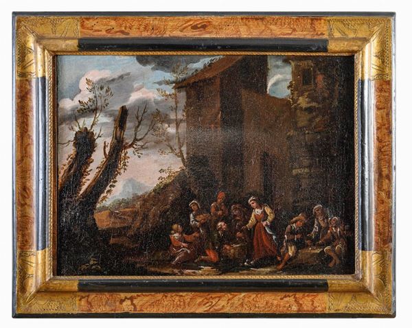 COPPIA DI DIPINTI BAMBOCCIANTI DEL SEICENTO