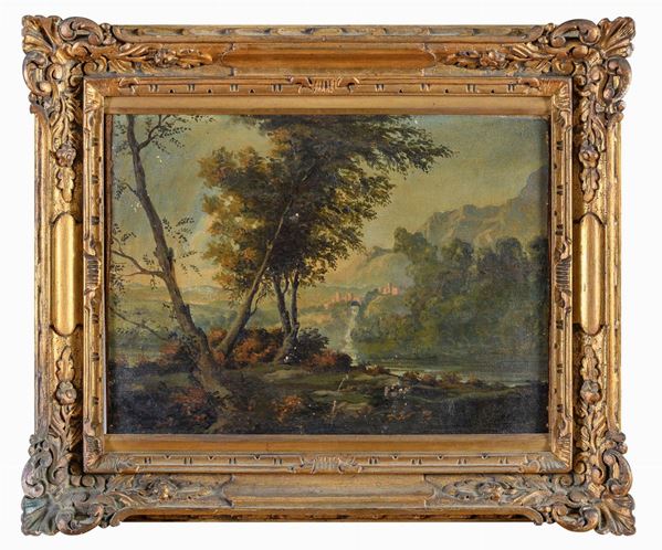 PAESAGGIO FLUVIALE MANIERA DI GASPARD DUGHET