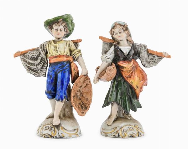 COPPIA DI FIGURE IN PORCELLANA, GINORI