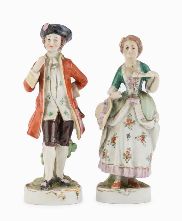 COPPIA DI FIGURINE IN PORCELLANA, GINORI