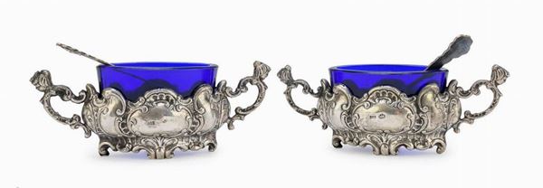 COPPIA DI SALIERINE MIGNON IN ARGENTO