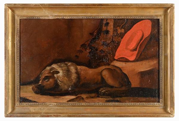 LEONE CON CAPPELLO DI SAN GIROLAMO DEL SEICENTO
