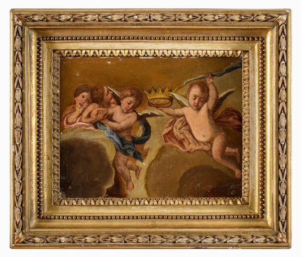 GRUPPO DI CHERUBINI DI PITTORE NAPOLETANO