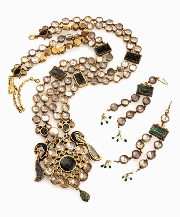 PARURE CON QUARZI E PERLE