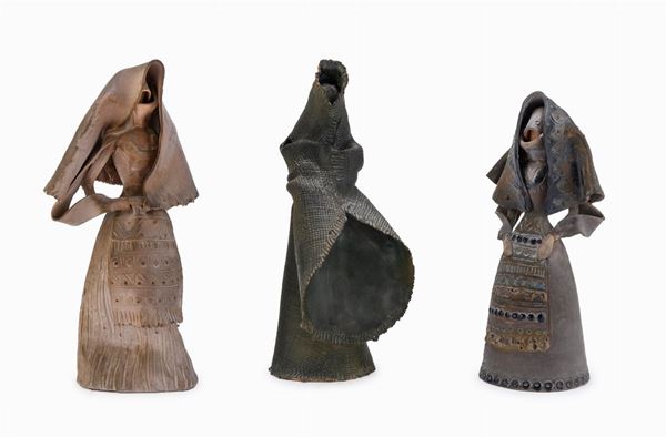 TRE SCULTURE IN CERAMICA, SARDEGNA