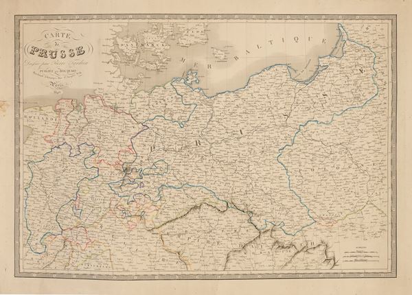 CARTA GEOGRAFICA DELLA PRUSSIA 1840