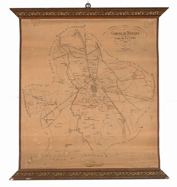 CARTA TOPOGRAFIVA DI NOVARA 1882