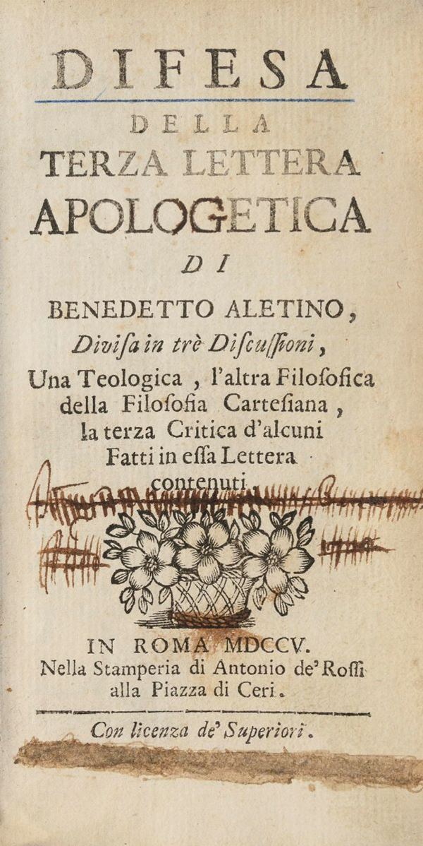 VOLUME DIFESA DELLA TERZA LETTERA APOLOGETICA
