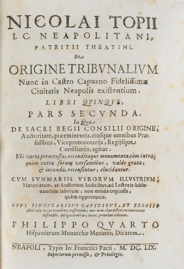 UN VOLUME TRIBUNALI DI NAPOLI