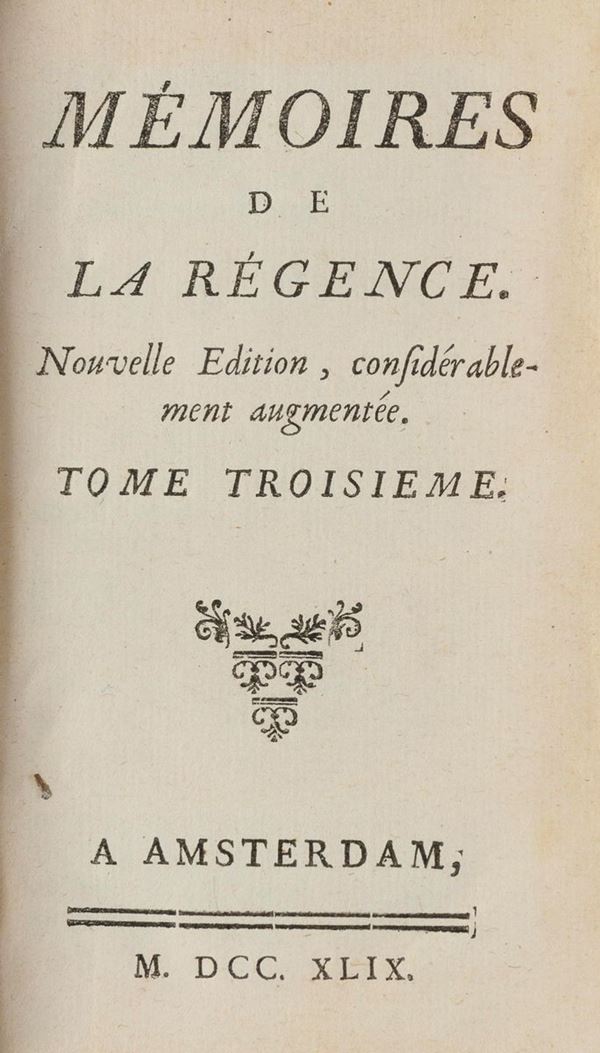 QUATTRO VOLUMETTI REGGENZA FRANCESE
