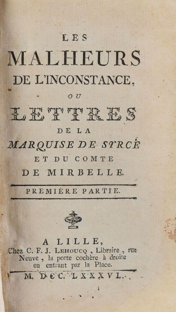 VOLUME LES MALHEURS DE L&#39;INCONSTANCE