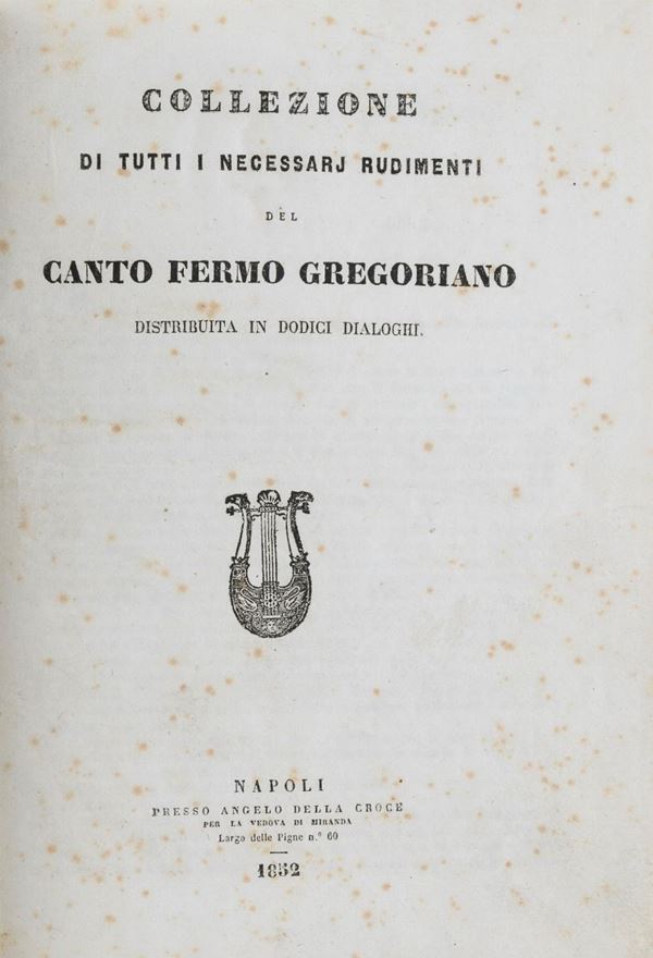 VOLUME CANTO FERMO GREGORIANO