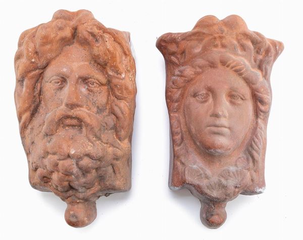 COPPIA DI VASI DA PARETE, STILE ARCHEOLOGICO